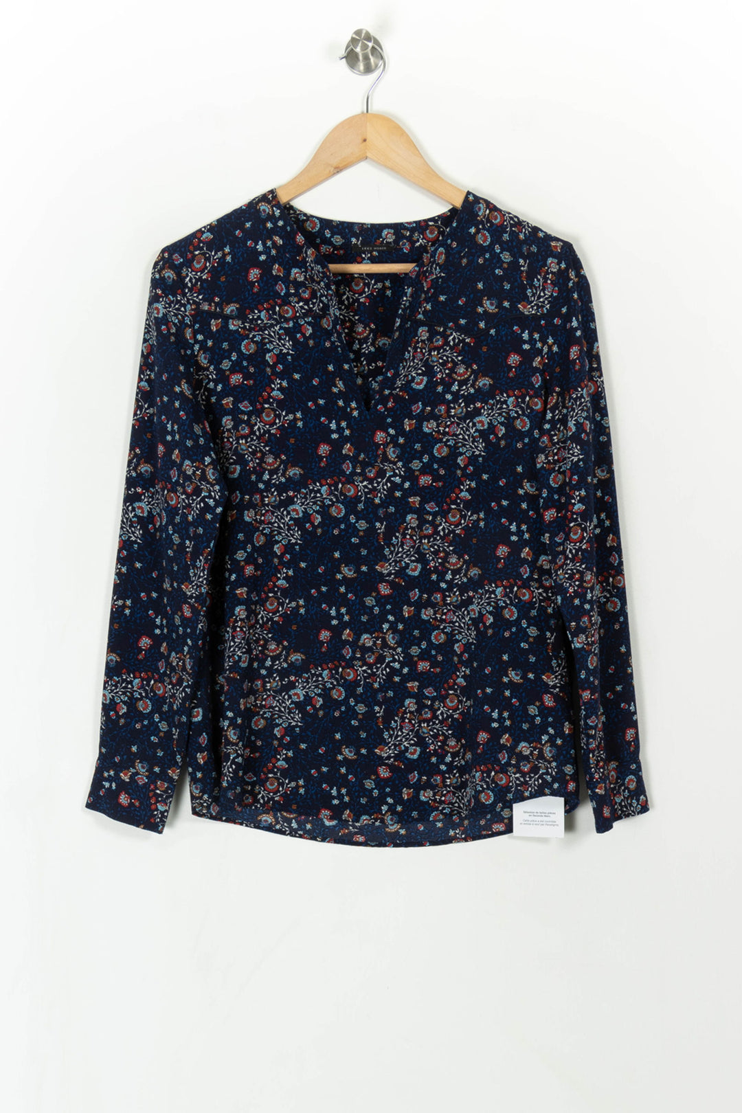 Blouse bleue foncée à motifs - Taille M/38 de la marque IKKS | PARAD47057 - Vendu par Paradigme - Image 2