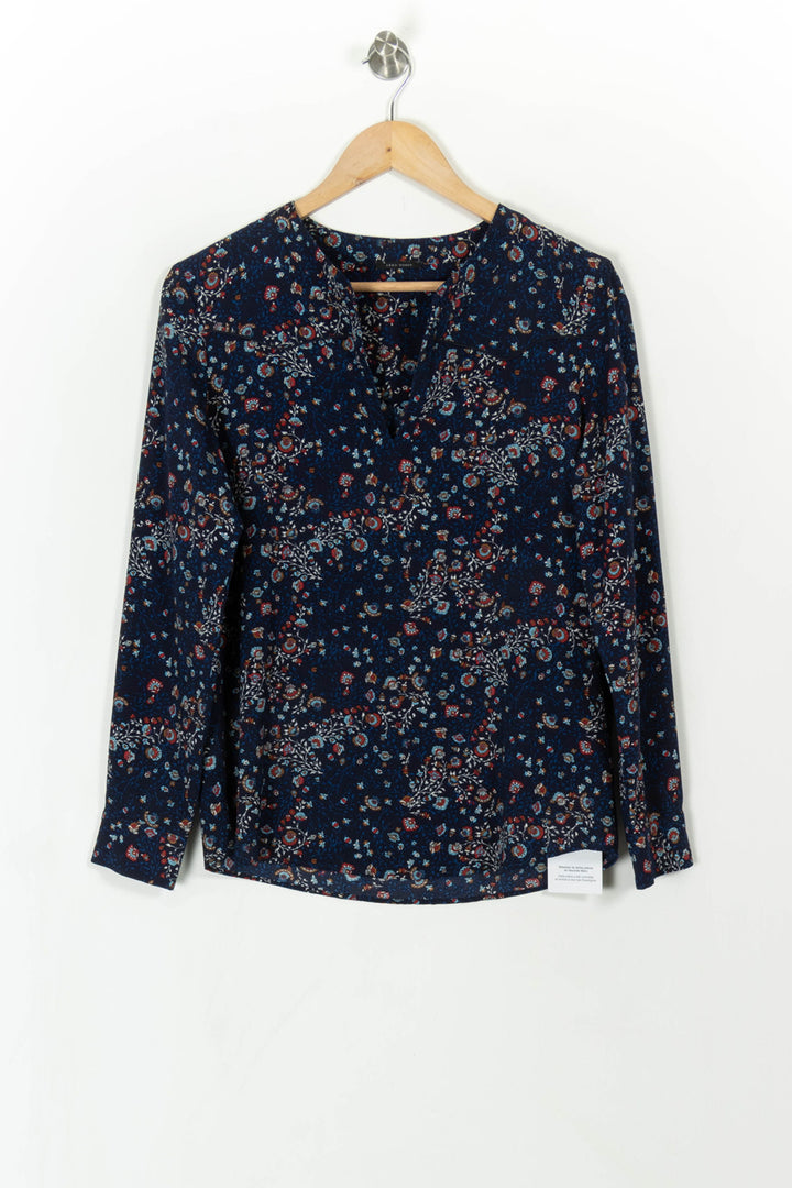 Blouse bleue foncée à motifs - Taille M/38 de la marque IKKS | PARAD47057 - Vendu par Paradigme - Image 2