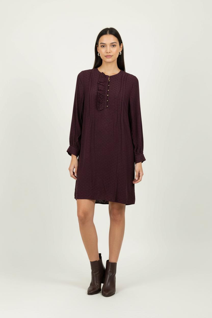 Robe violette à pois - Taille M/38 de la marque La Fée Maraboutée | PARAD47128 - Vendu par Paradigme - Image 1