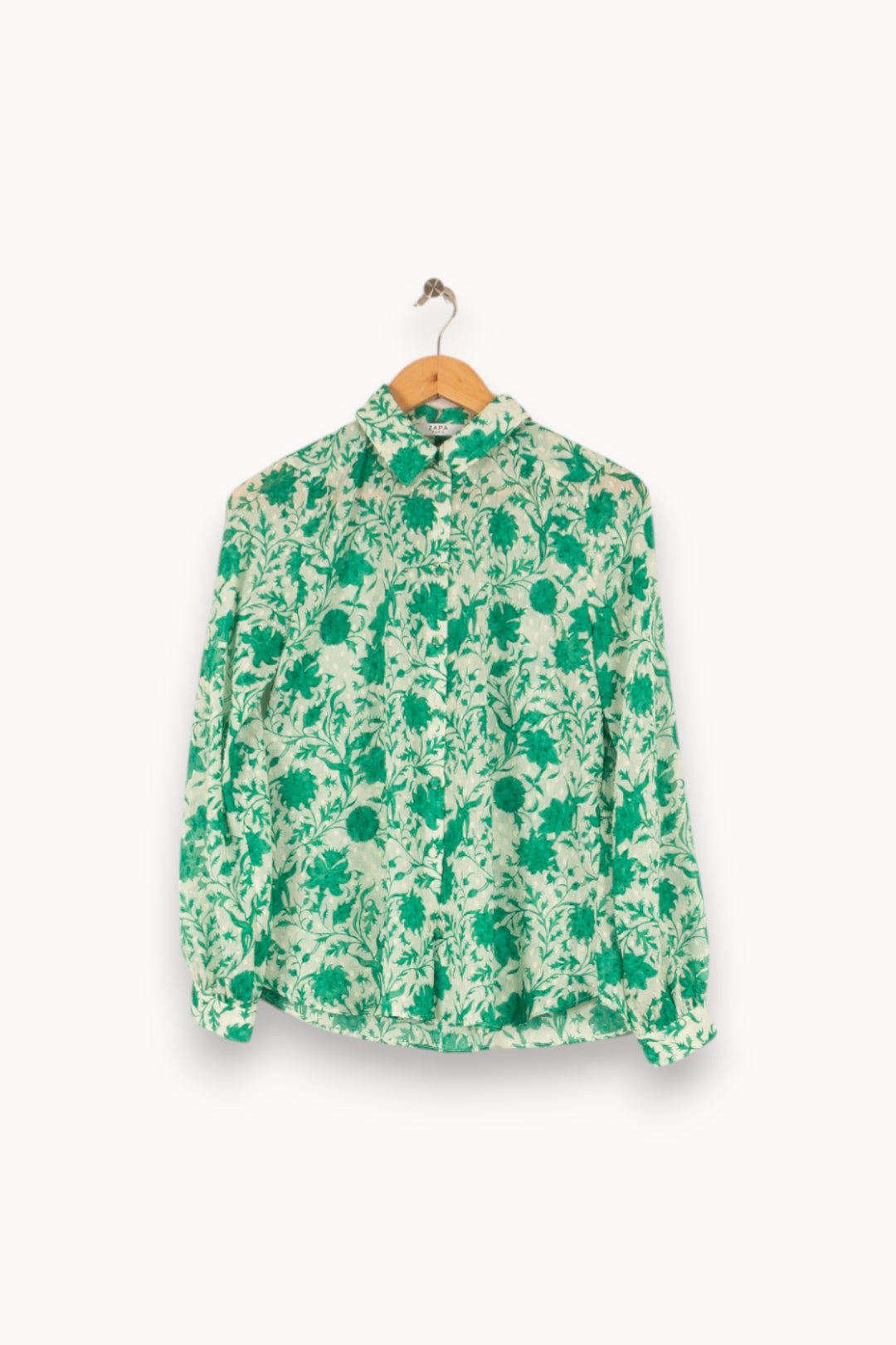 Chemise verte à motifs - Taille XS/34 de la marque ZAPA | PARAD47138 - Vendu par Paradigme - Image 1