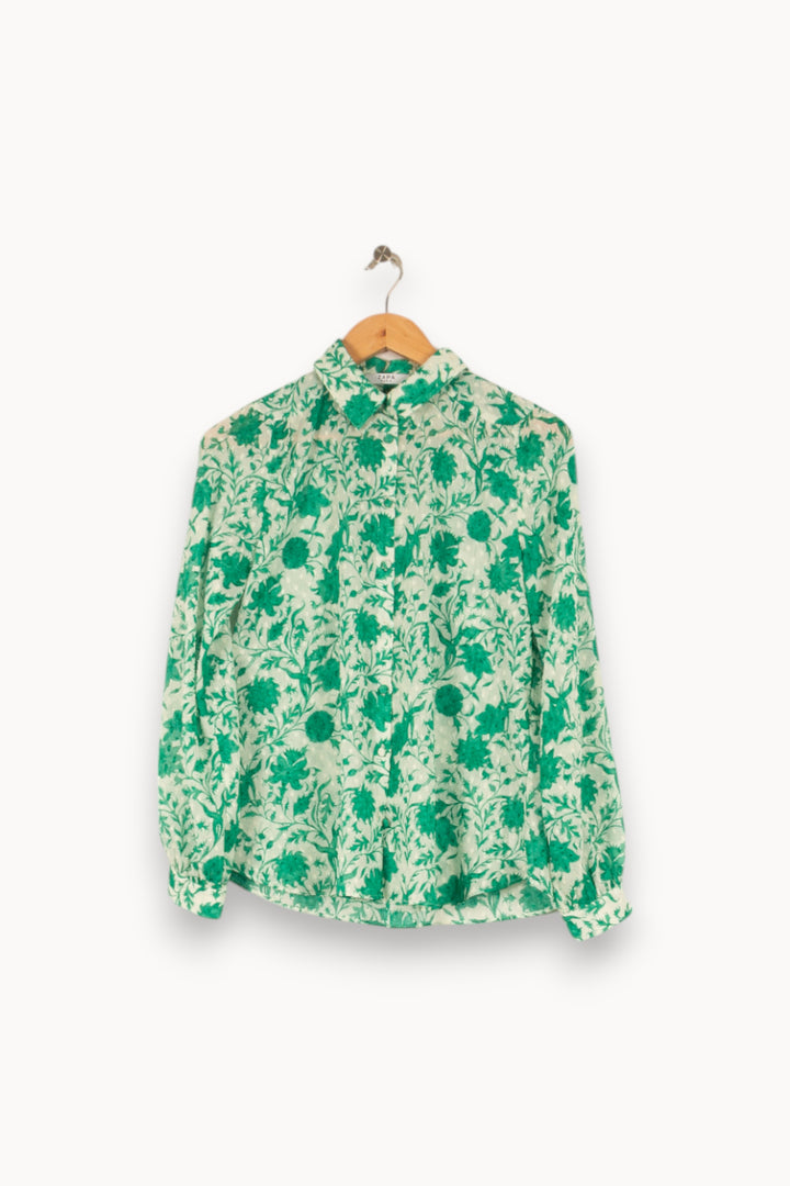 Chemise verte à motifs - Taille XS/34 de la marque ZAPA | PARAD47138 - Vendu par Paradigme - Image 1
