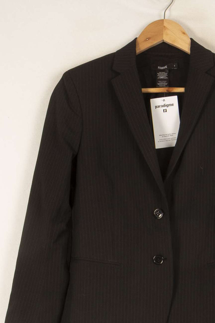 Veste noire rayée - Taille S/36 de la marque Filippa K | PARAD47179 - Vendu par Paradigme - Image 2