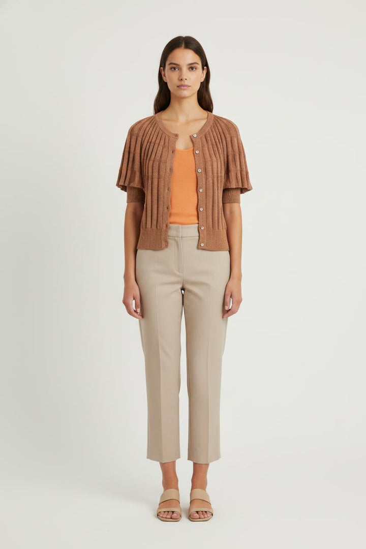 Cardigan beige/rose brillant - Taille S/36