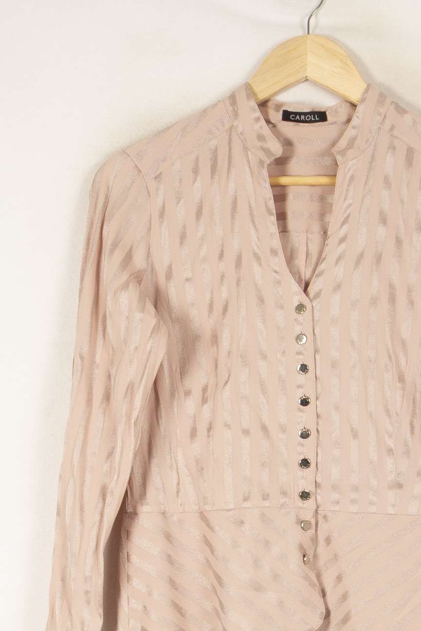 Blouse rose rayée - Taille M/38 de la marque Caroll | PARAD47205 - Vendu par Paradigme - Image 2