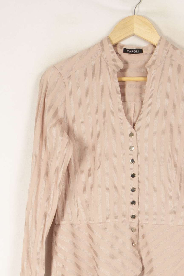 Blouse rose rayée - Taille M/38 de la marque Caroll | PARAD47205 - Vendu par Paradigme - Image 2