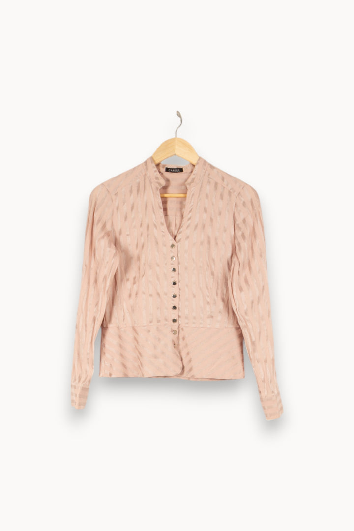 Blouse rose rayée - Taille M/38 de la marque Caroll | PARAD47205 - Vendu par Paradigme - Image 1