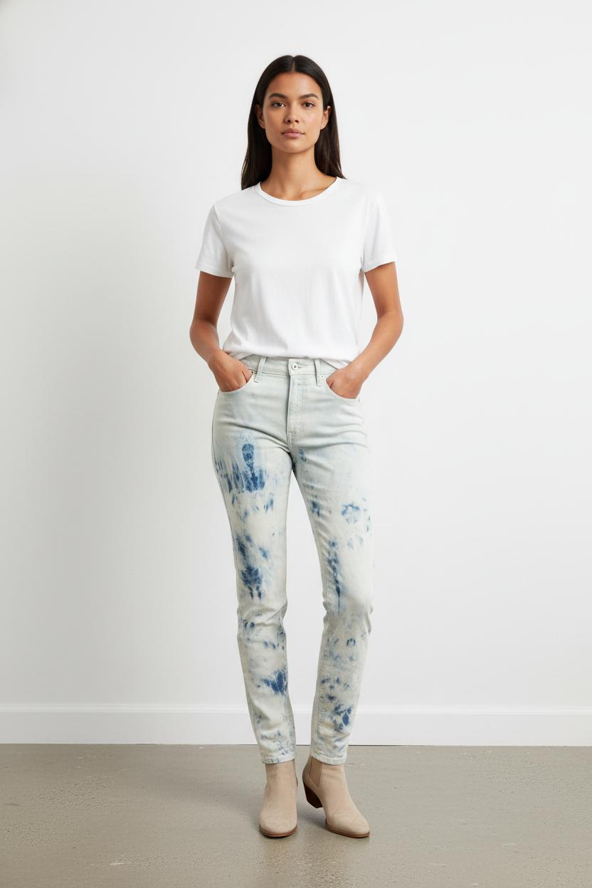 Jean bleu à motifs - Taille L/40