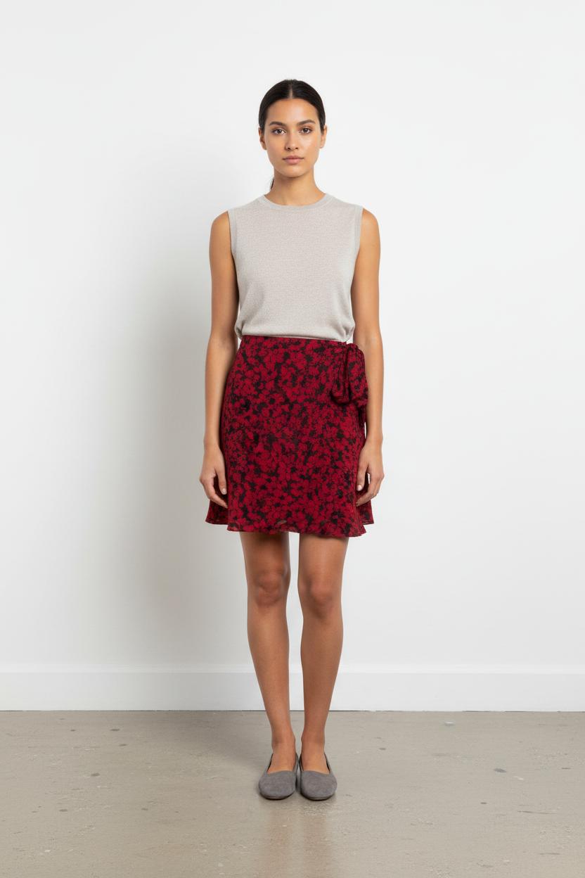 Jupe bordeaux à motifs - Taille S/36