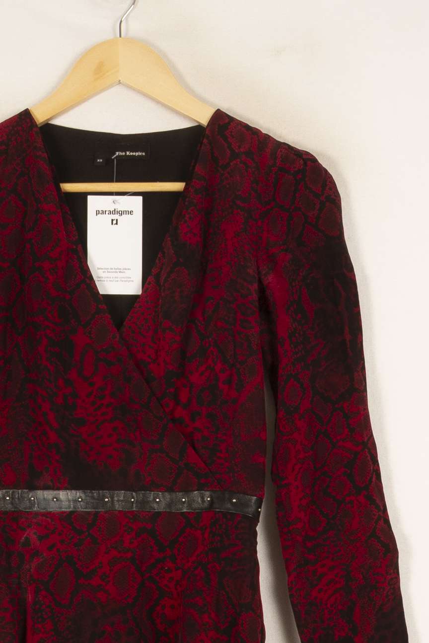Robe rouge/rose à motifs - Taille XS/34 de la marque The Kooples | PARAD47231 - Vendu par Paradigme - Image 2