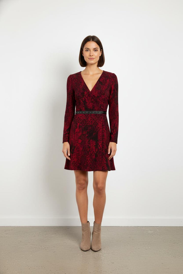 Robe rouge/rose à motifs - Taille XS/34