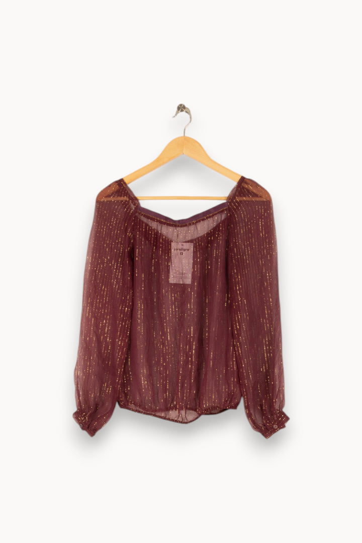 Blouse violette rayée - Taille S/36 de la marque Sandro | PARAD47250 - Vendu par Paradigme - Image 3