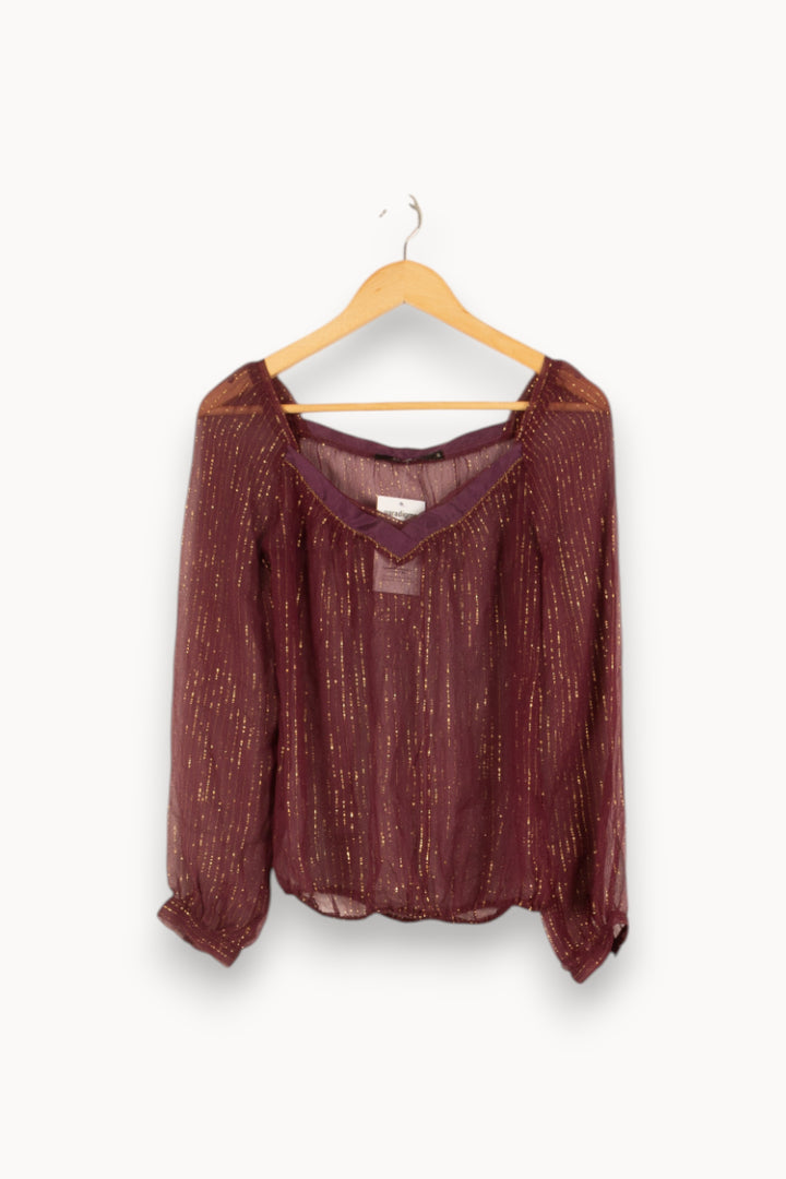Blouse violette rayée - Taille S/36 de la marque Sandro | PARAD47250 - Vendu par Paradigme - Image 1