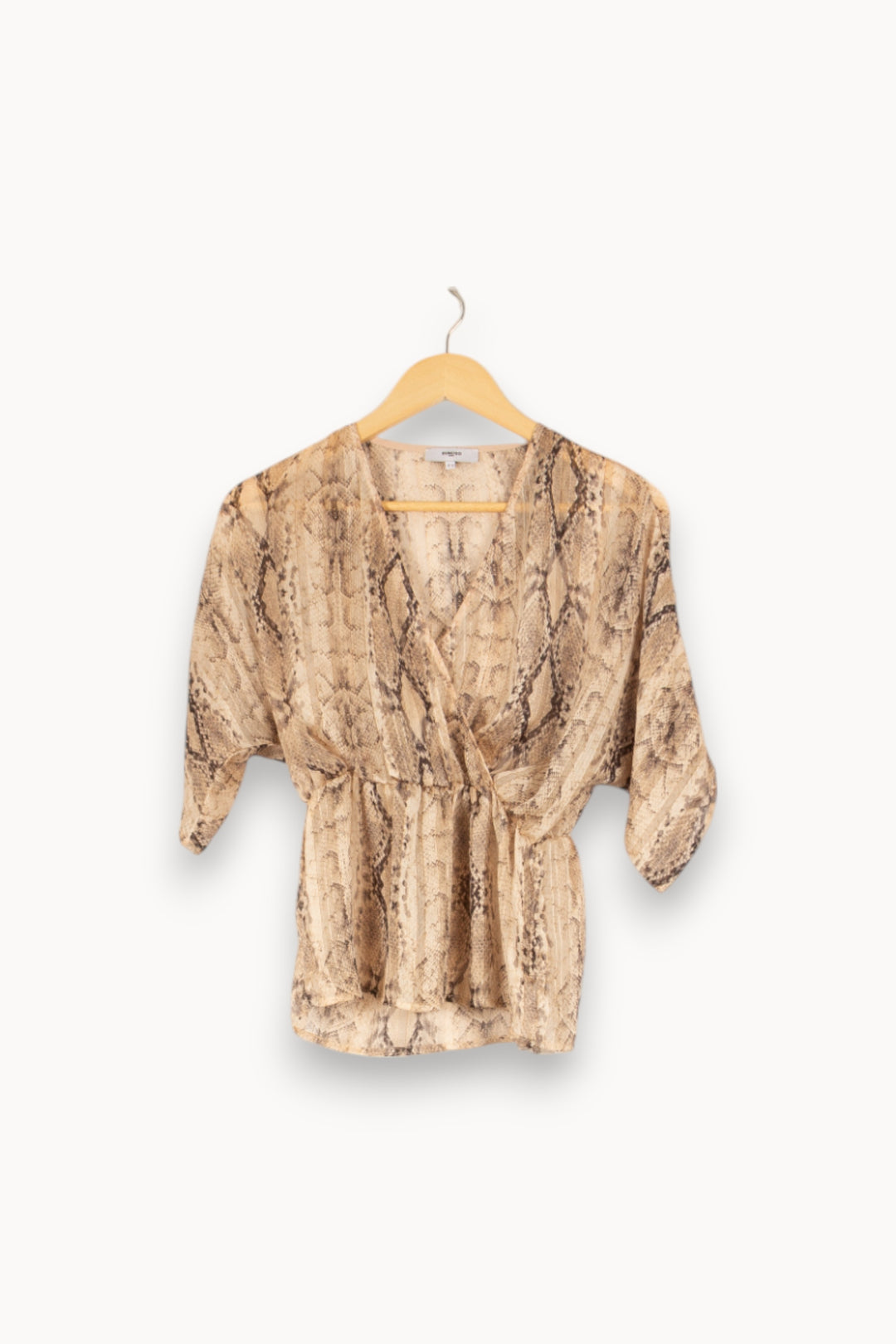 Blouse beige à motif crocodile - Taille S/36 de la marque Suncoo | PARAD47272 - Vendu par Paradigme - Image 1