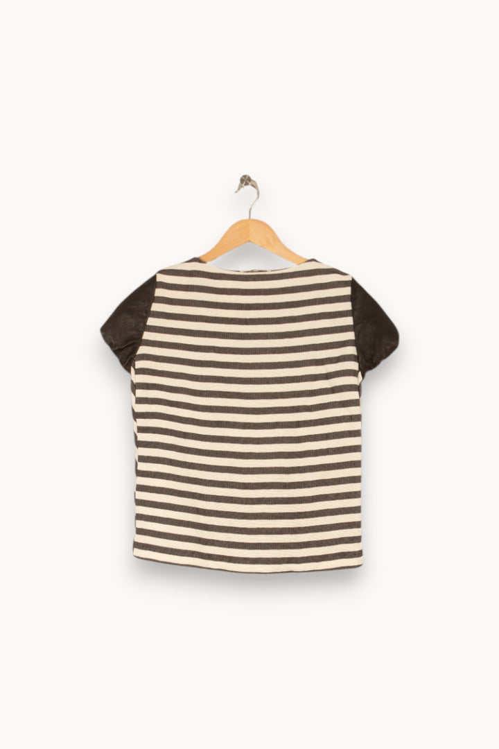 Top rayé noir et blanc - Taille S/36 de la marque Maje | PARAD47294 - Vendu par Paradigme - Image 3