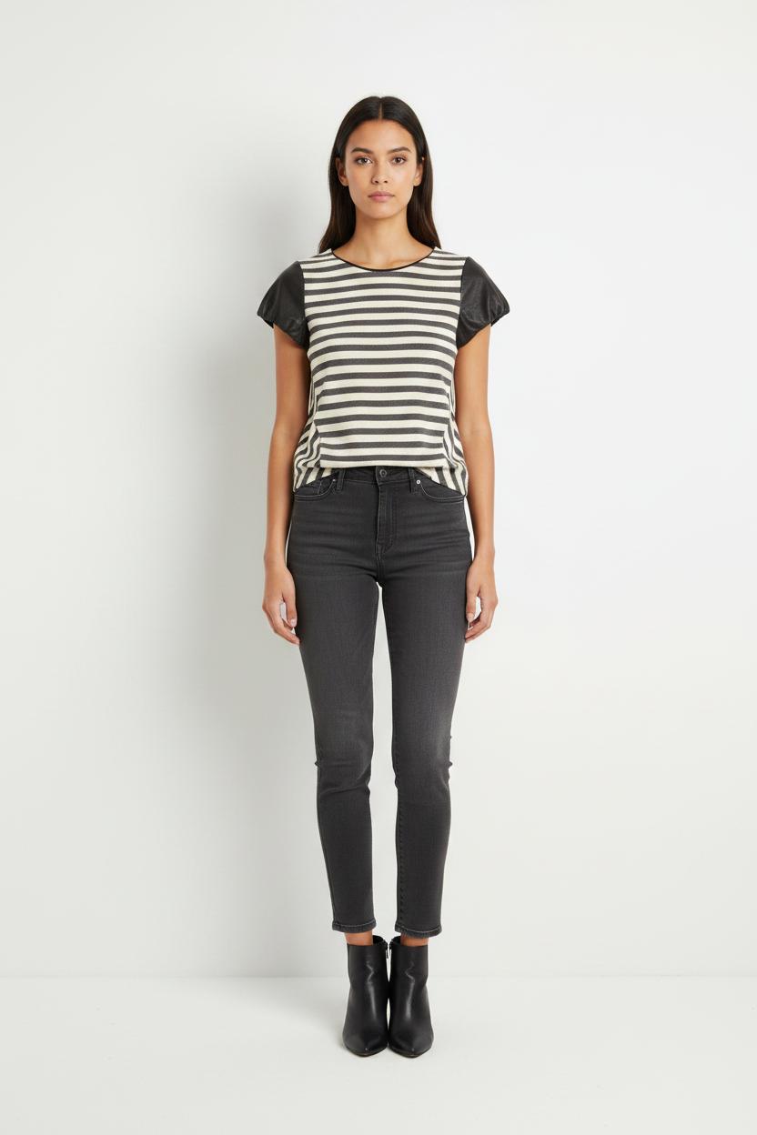 Top rayé noir et blanc - Taille S/36