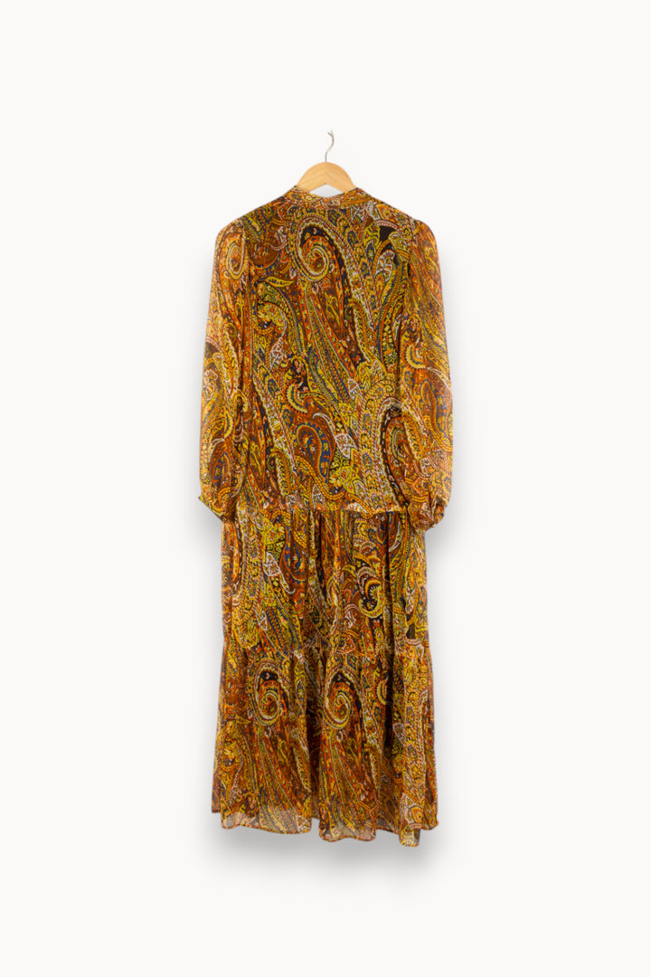 Robe longue jaune à motifs - Taille M/38 de la marque La Fée Maraboutée | PARAD47321 - Vendu par Paradigme - Image 3