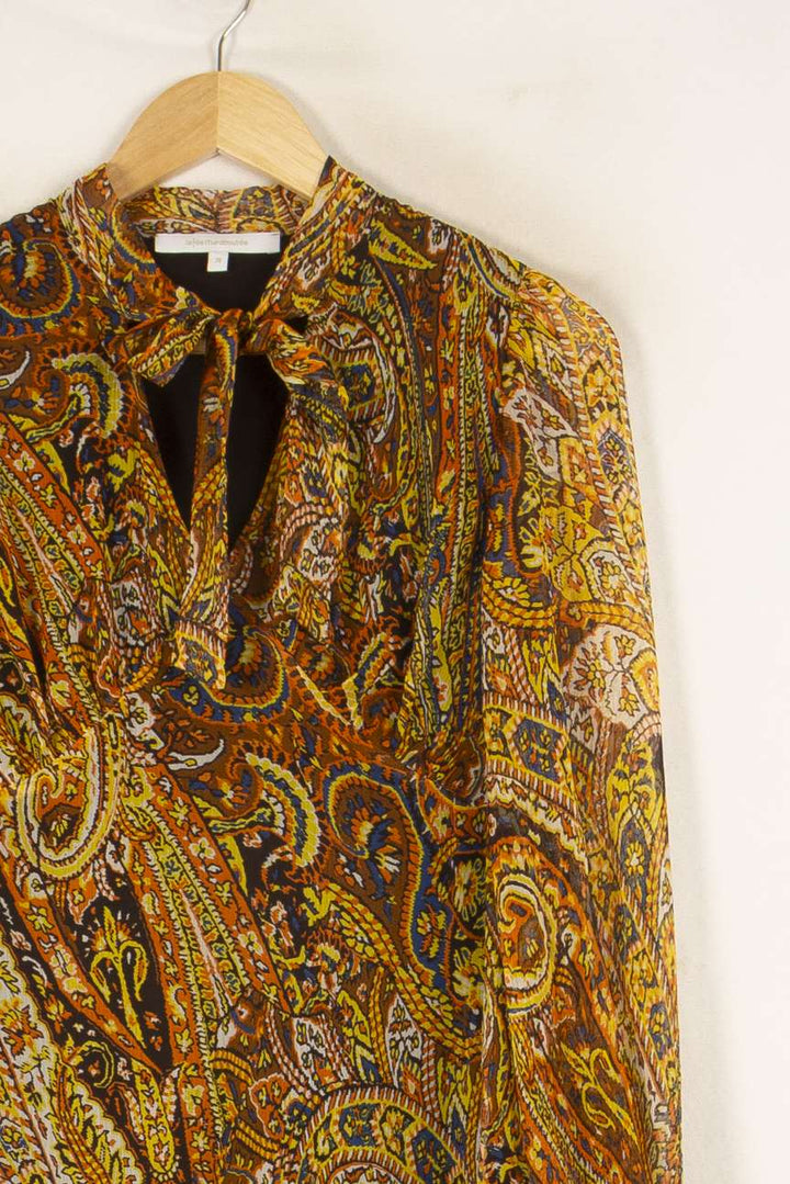 Robe longue jaune à motifs - Taille M/38 de la marque La Fée Maraboutée | PARAD47321 - Vendu par Paradigme - Image 2