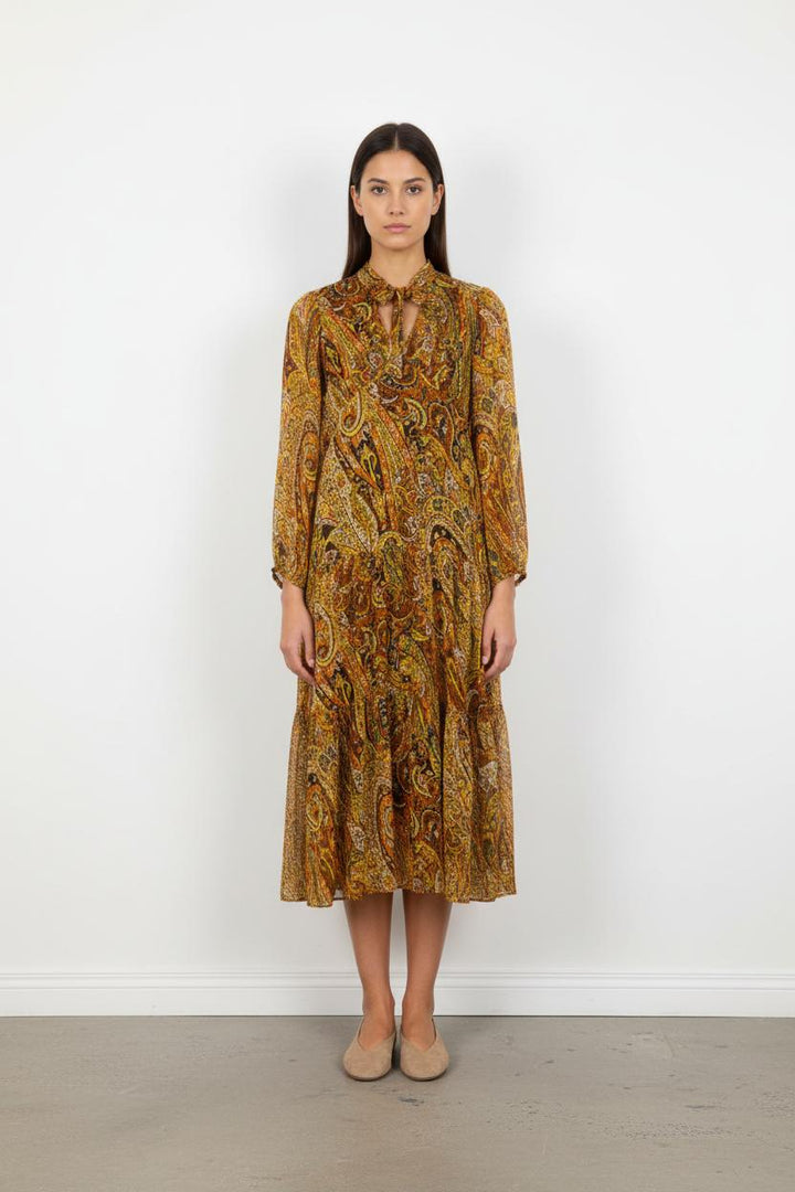 Robe longue jaune à motifs - Taille M/38