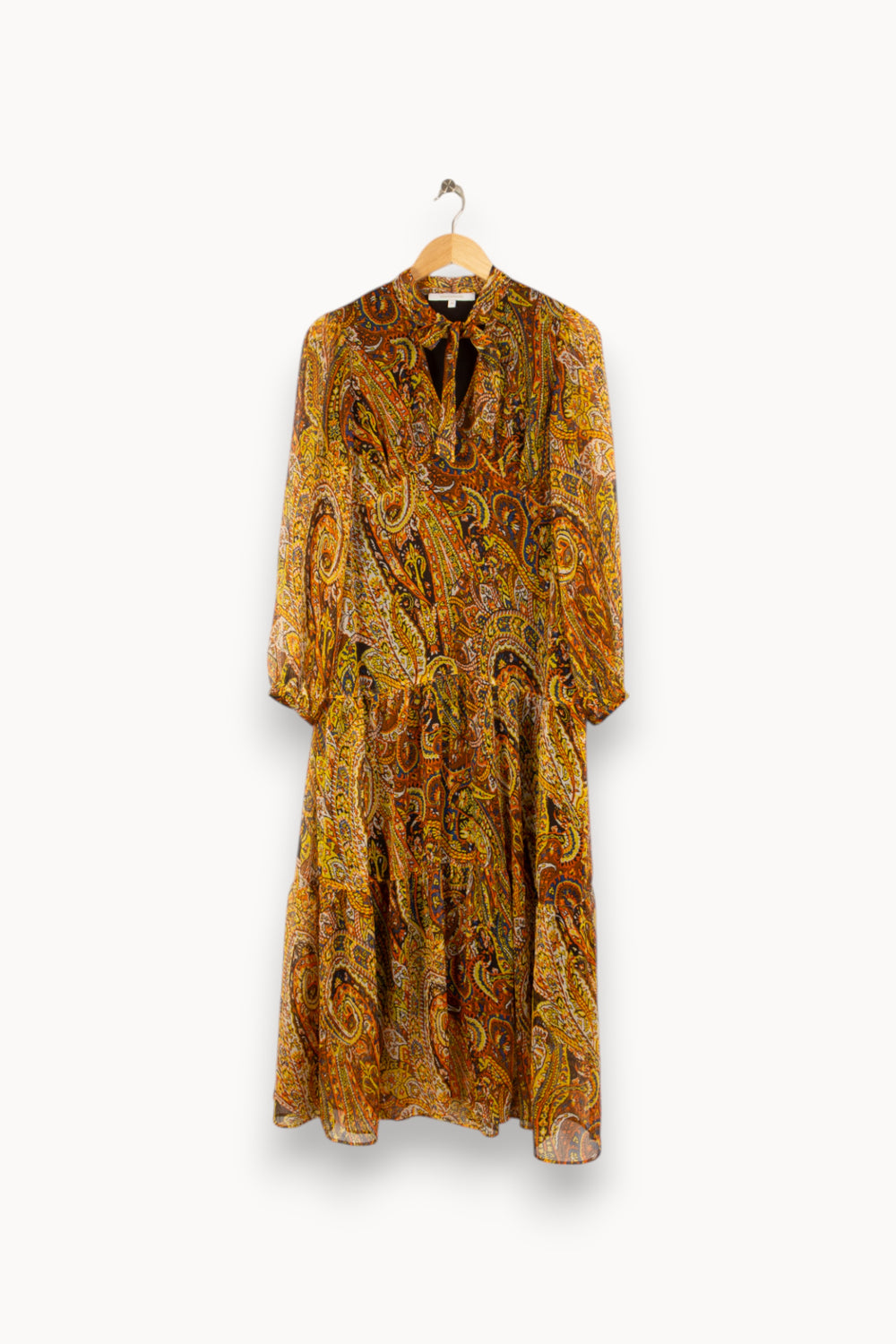 Robe longue jaune à motifs - Taille M/38 de la marque La Fée Maraboutée | PARAD47321 - Vendu par Paradigme - Image 1