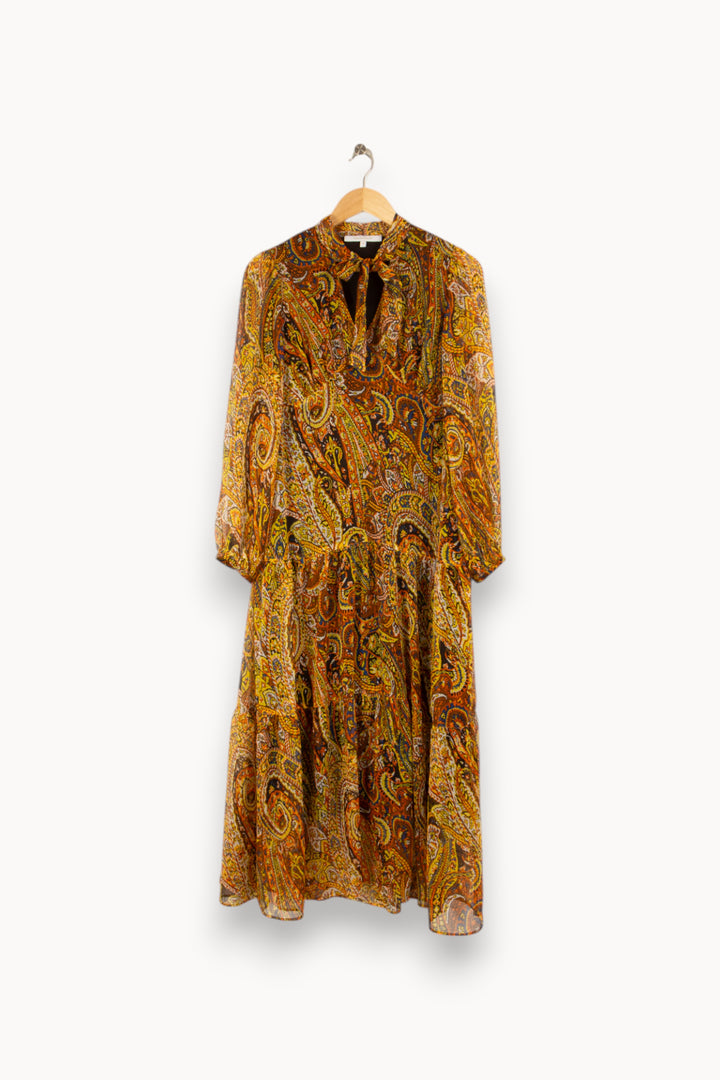 Robe longue jaune à motifs - Taille M/38 de la marque La Fée Maraboutée | PARAD47321 - Vendu par Paradigme - Image 1