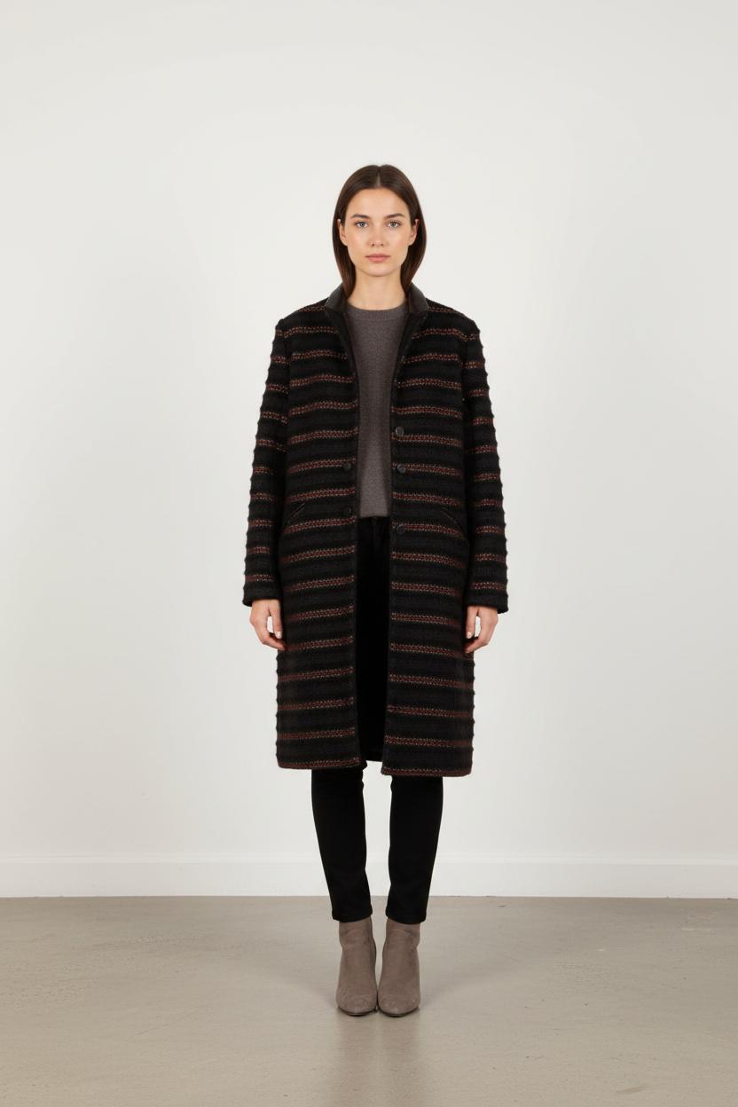Manteau long rayé - Taille L/40