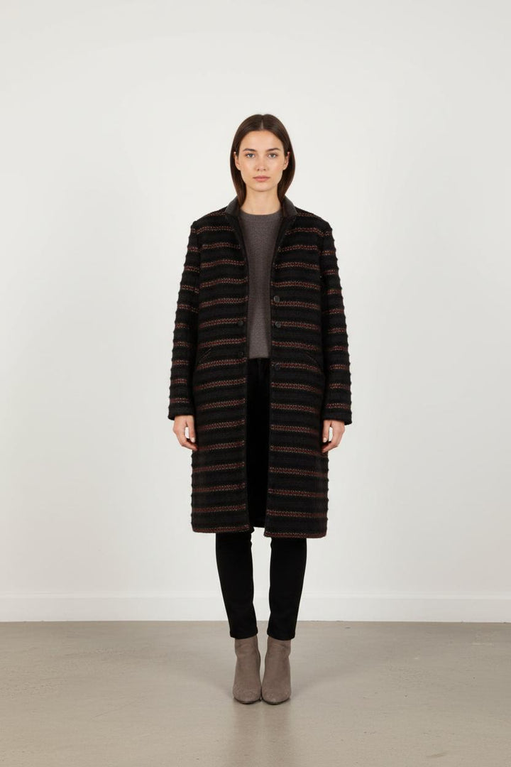 Manteau long rayé - Taille L/40