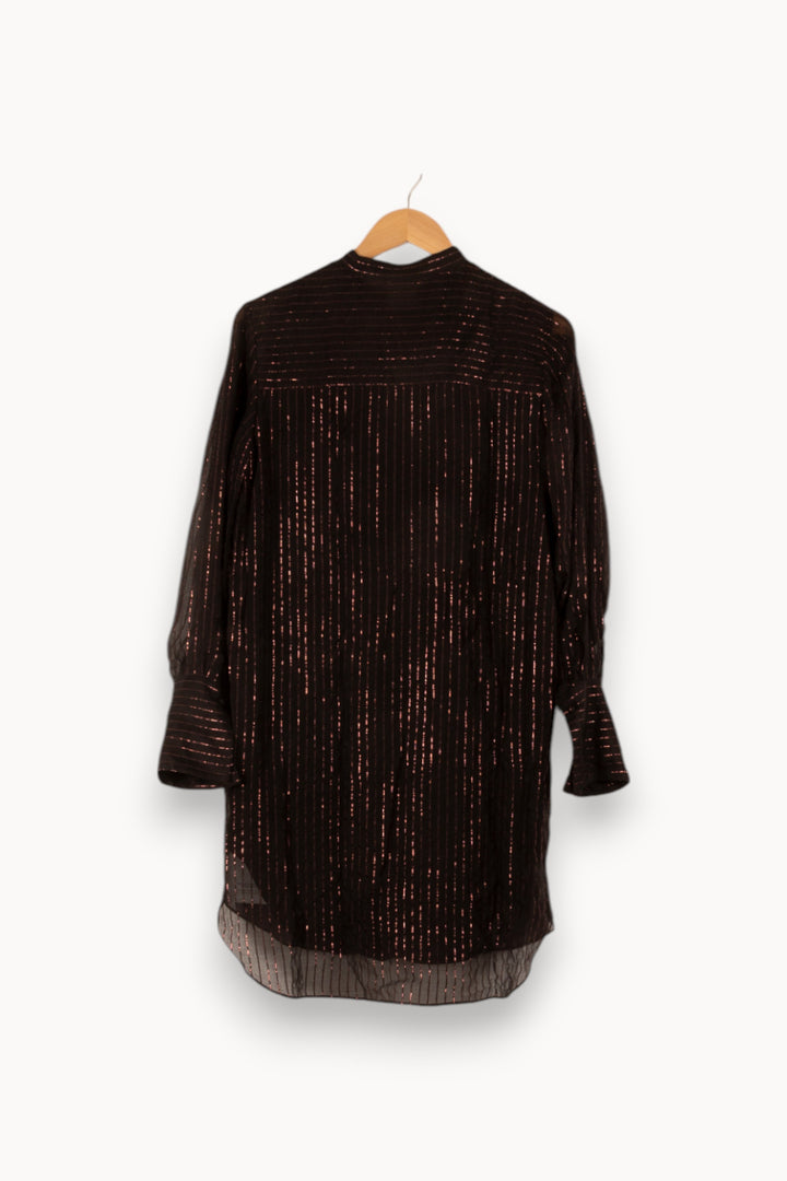 Robe noire rayée - Taille S/36 de la marque The Kooples | PARAD47352 - Vendu par Paradigme - Image 3