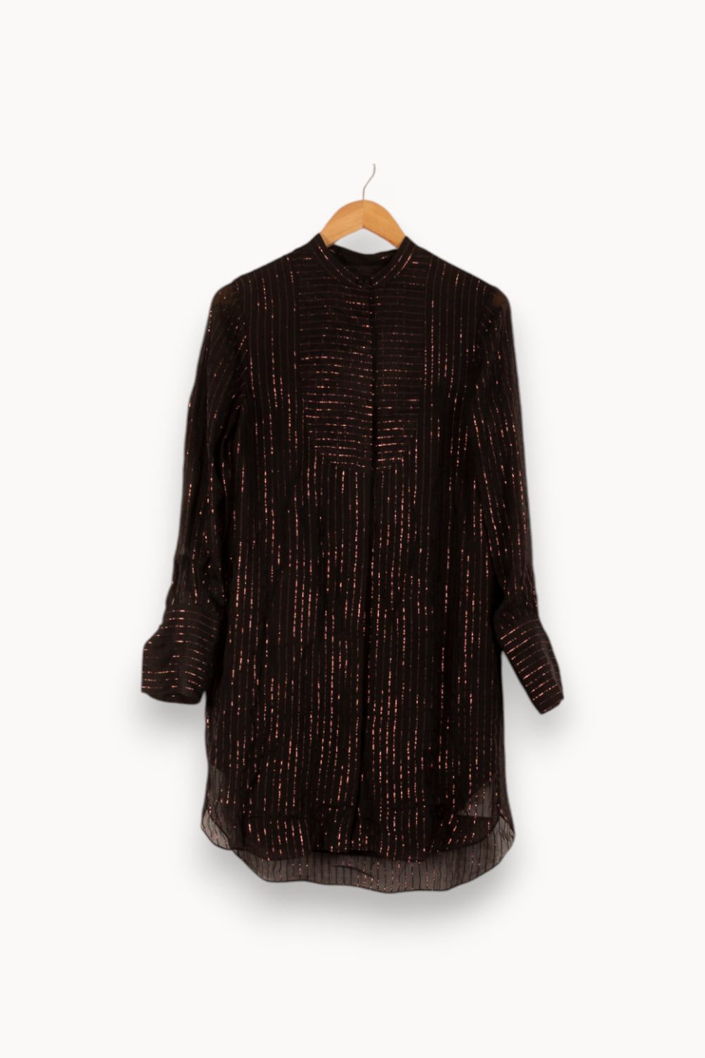 Robe noire rayée - Taille S/36 de la marque The Kooples | PARAD47352 - Vendu par Paradigme - Image 1
