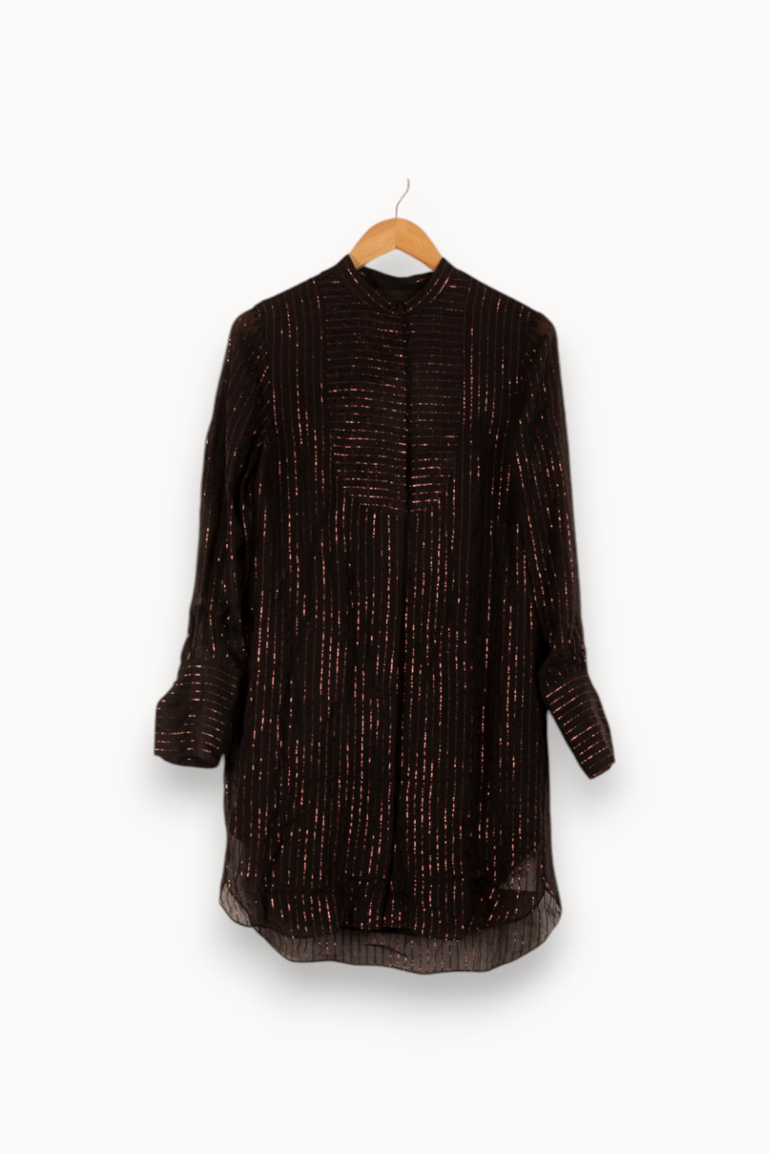 Robe noire rayée - Taille S/36 de la marque The Kooples | PARAD47352 - Vendu par Paradigme - Image 1