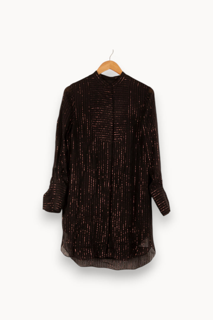 Robe noire rayée - Taille S/36 de la marque The Kooples | PARAD47352 - Vendu par Paradigme - Image 1