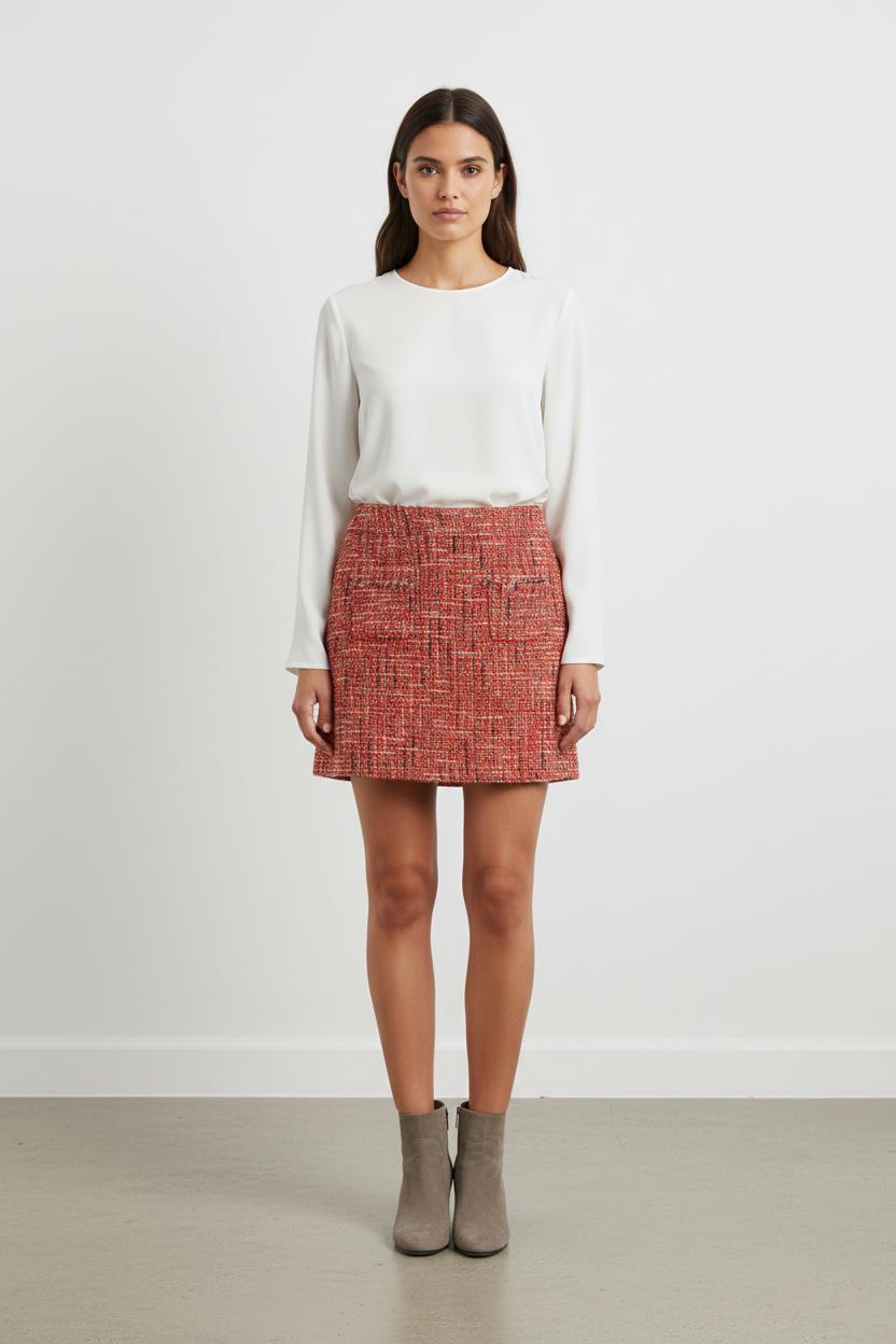 Jupe rouge à motifs - Taille XS/34