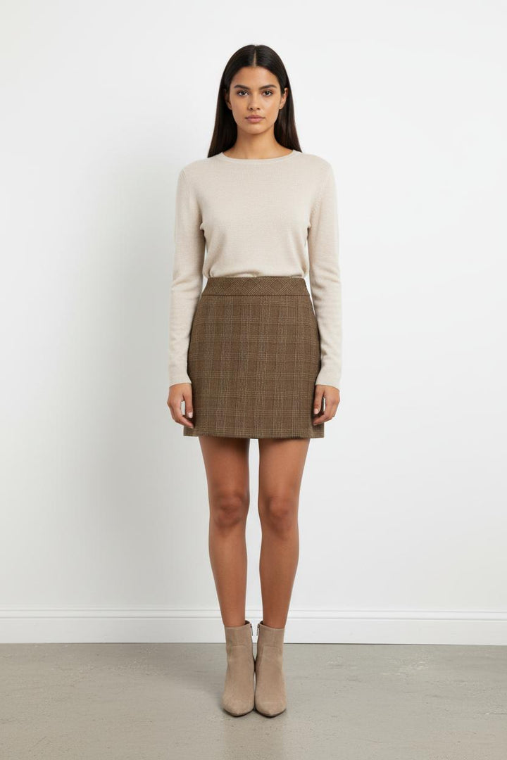 Jupe beige à motifs - Taille XS/34