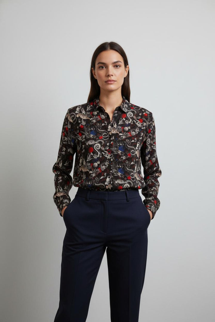 Chemise noire à motifs - Taille S/36