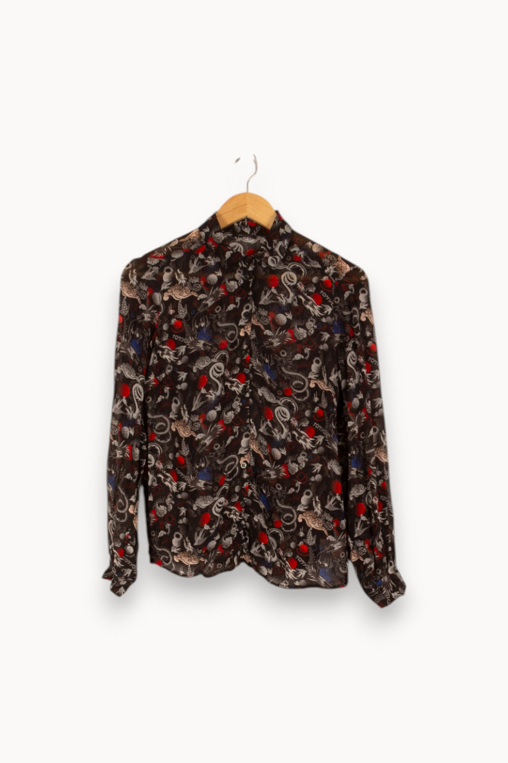 Chemise noire à motifs - Taille S/36 de la marque IKKS | PARAD47396 - Vendu par Paradigme - Image 1