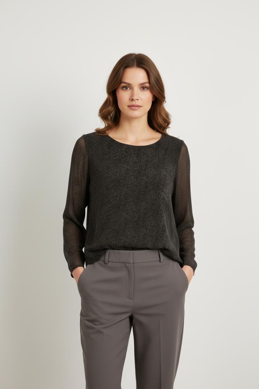 Blouse noire à motifs - Taille M/38