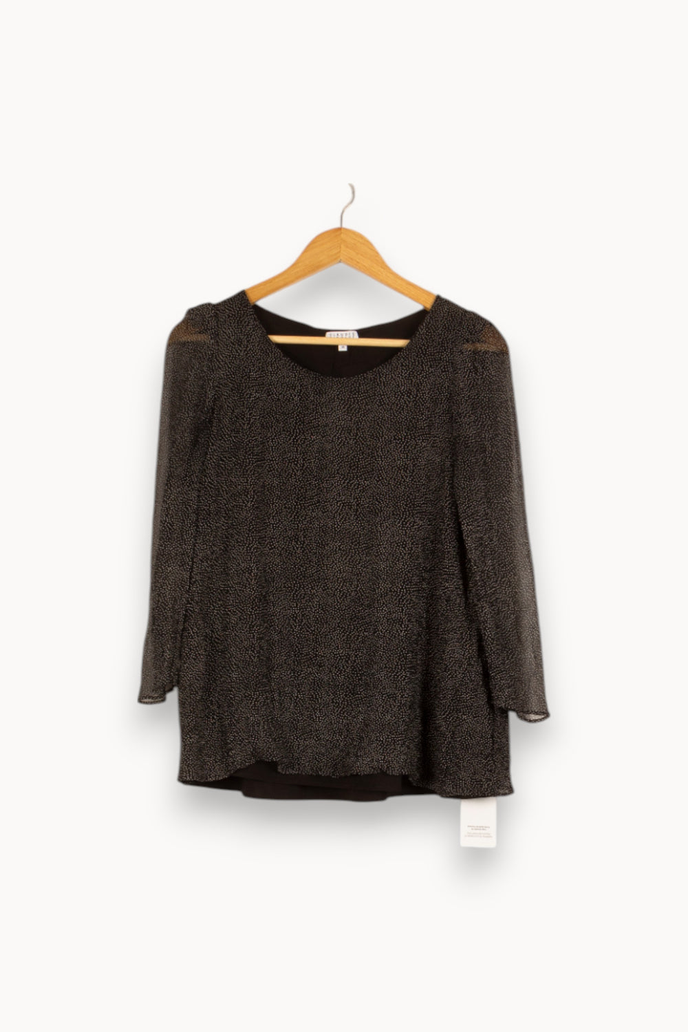 Blouse noire à motifs - Taille M/38 de la marque Claudie Pierlot | PARAD47406 - Vendu par Paradigme - Image 1