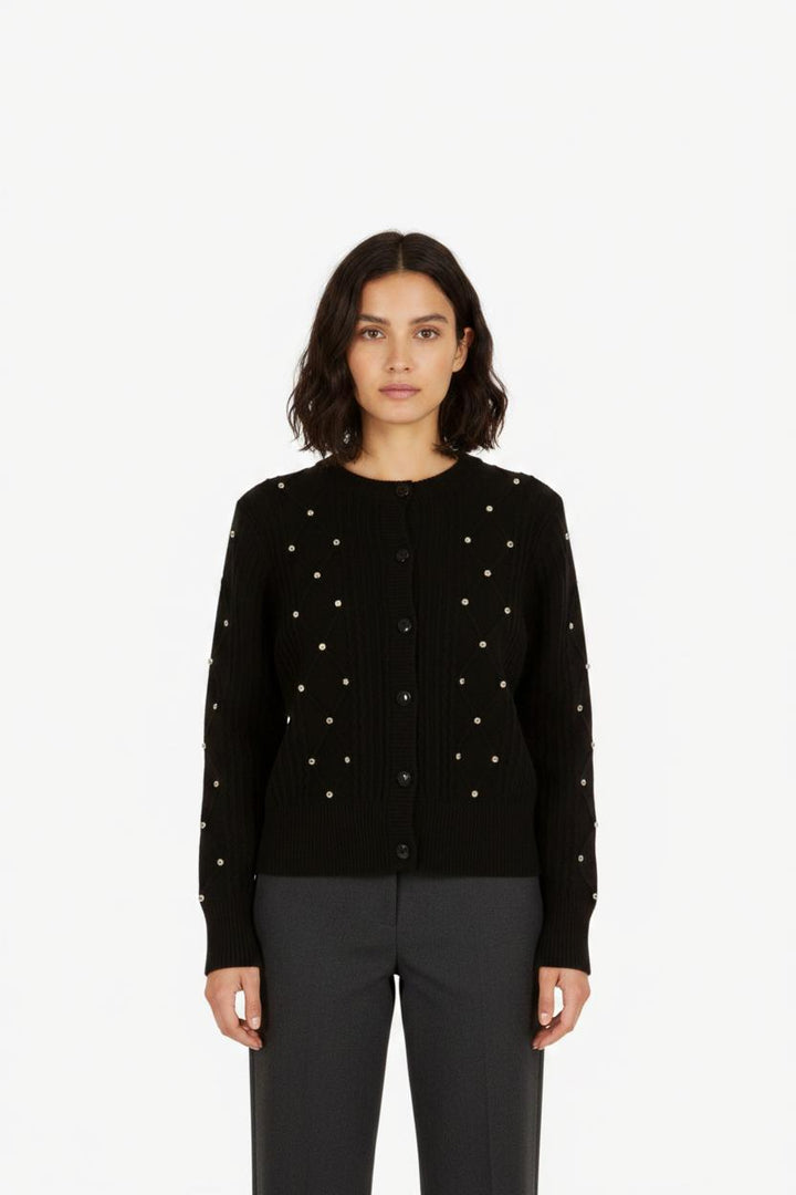 Cardigan noir avec strass - Taille S/36