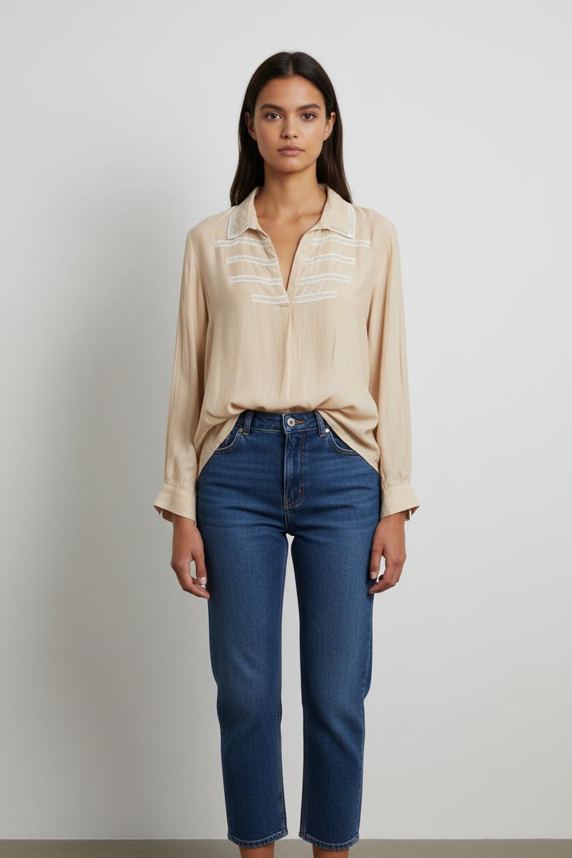 Blouse beige - Taille S/36