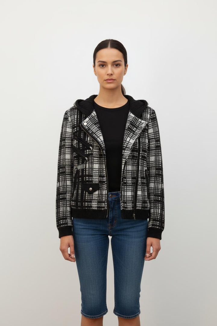 Veste à capuche noire et blanche - Taille S/36