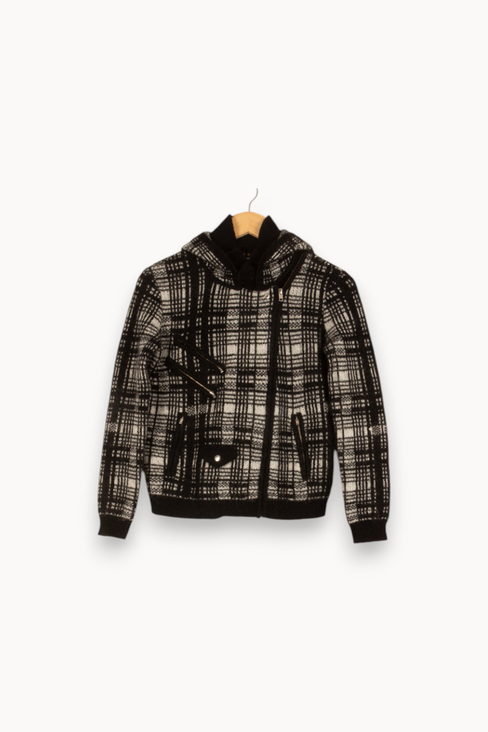 Veste à capuche noire et blanche - Taille S/36 de la marque The Kooples - Sport | PARAD47566 - Vendu par Paradigme - Image 1