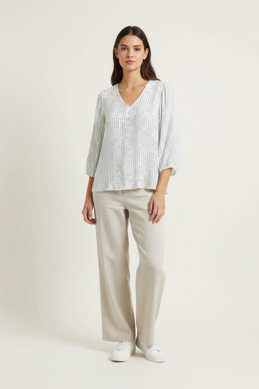 Blouse blanche à motifs - Taille S/36 de la marque Maison 123 | PARAD47573 - Vendu par Paradigme - Image 1