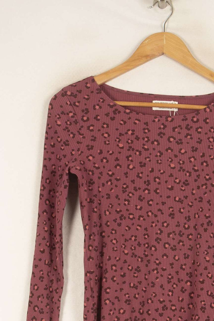 Top à manches longues violet léopard - Taille S/36 de la marque Des petits hauts | PARAD47575 - Vendu par Paradigme - Image 2