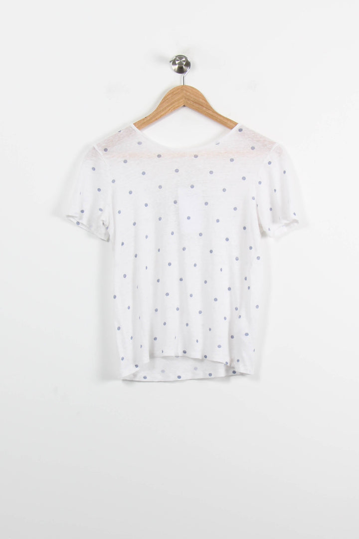 T-shirt blanc à pois - Taille S/36