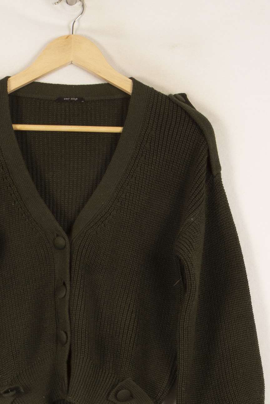 Cardigan en maille vert - Taille S/36 de la marque One Step | PARAD47600 - Vendu par Paradigme - Image 2