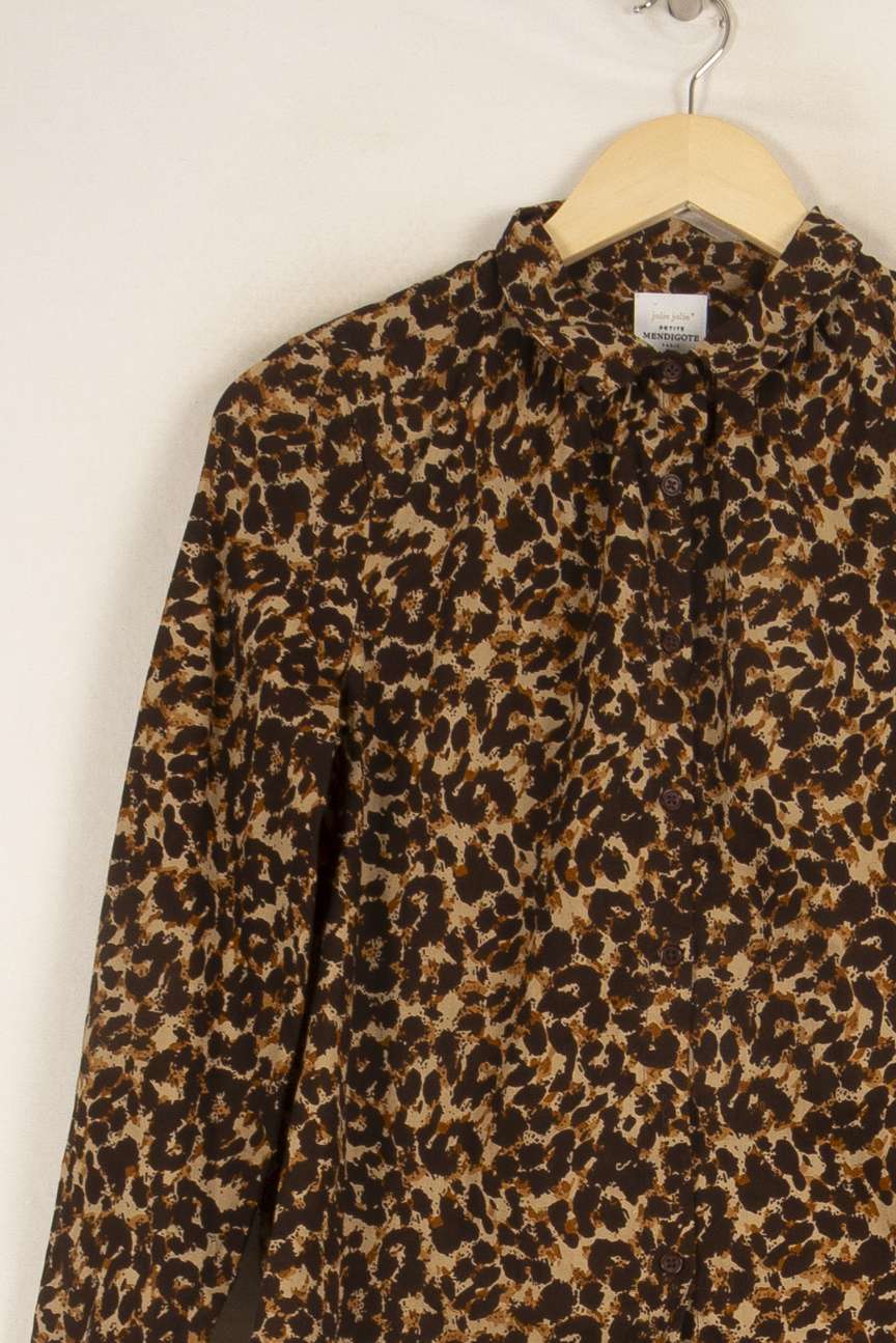 Chemise léopard marron - Taille XS/34 de la marque Petite Mendigote | PARAD47616 - Vendu par Paradigme - Image 2
