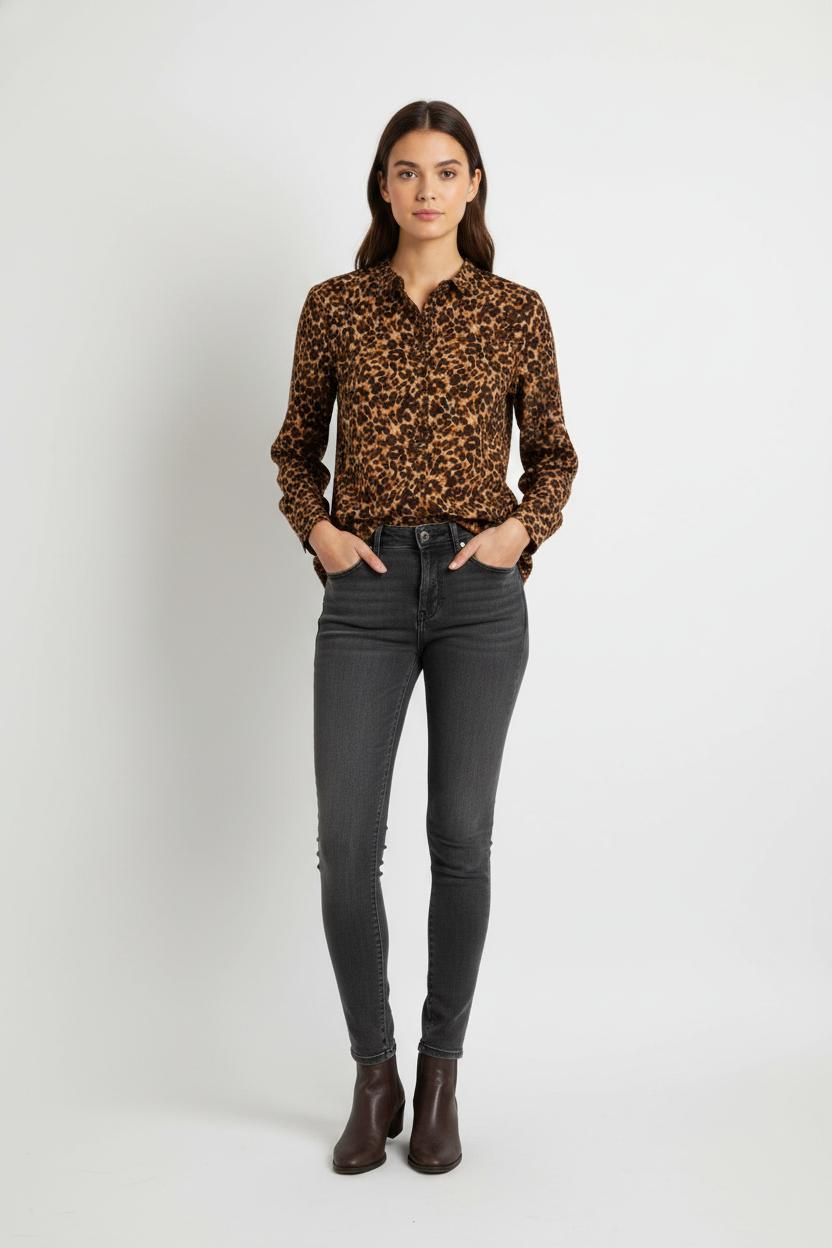 Chemise léopard marron - Taille XS/34
