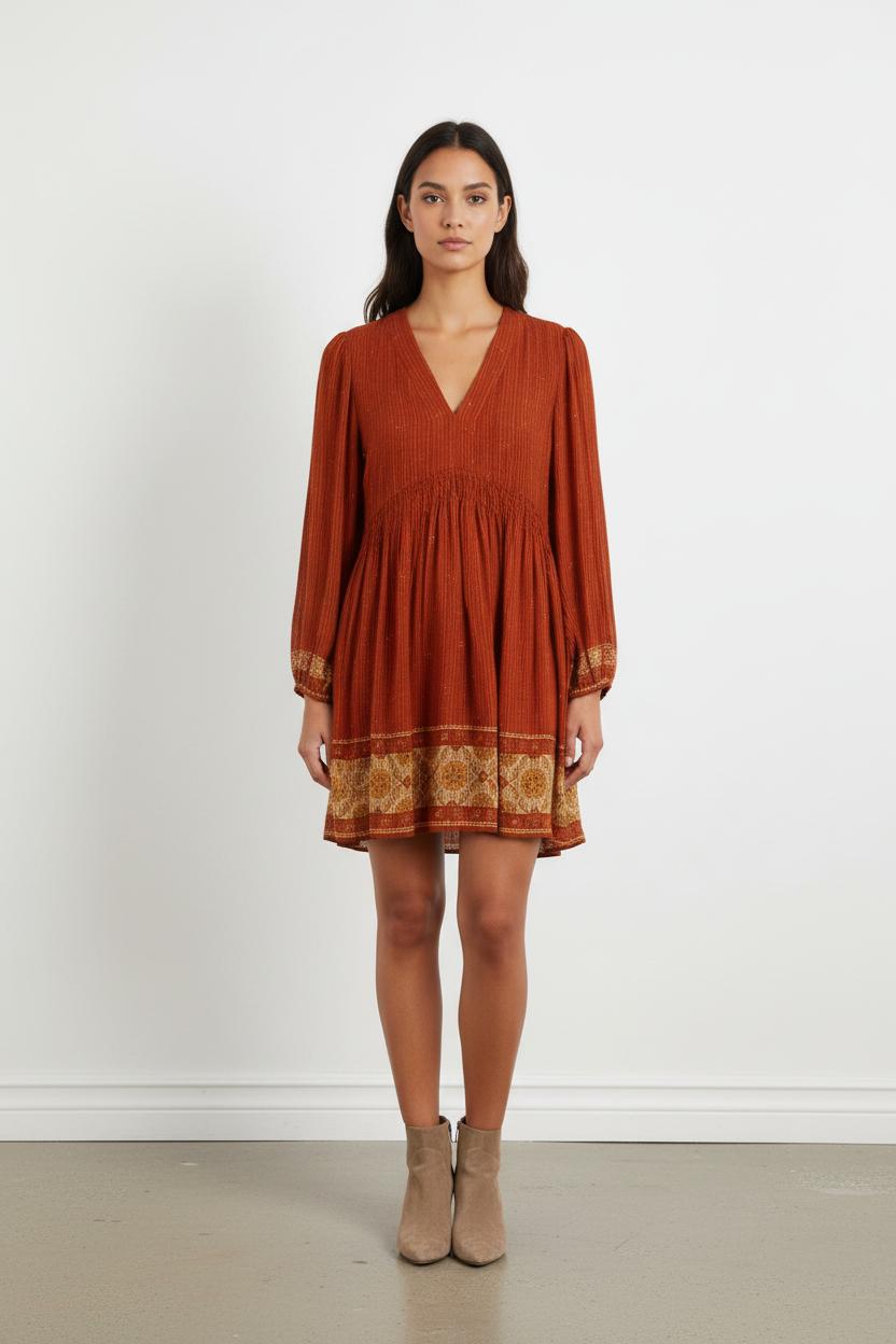 Robe courte marron - Taille L/40