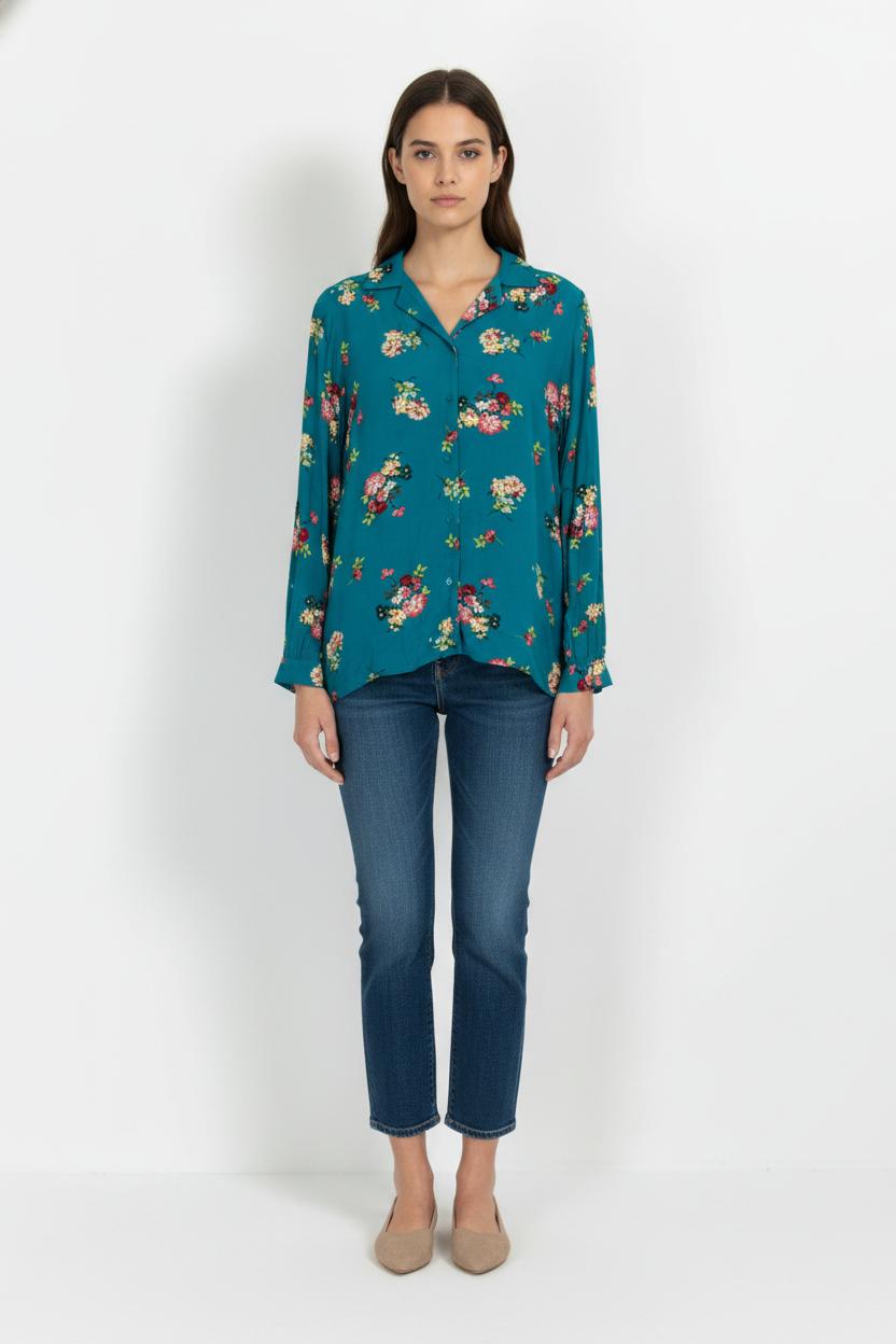 Chemise bleue à motifs - Taille M/38 de la marque Comptoir des Cotonniers | PARAD47650 - Vendu par Paradigme - Image 1