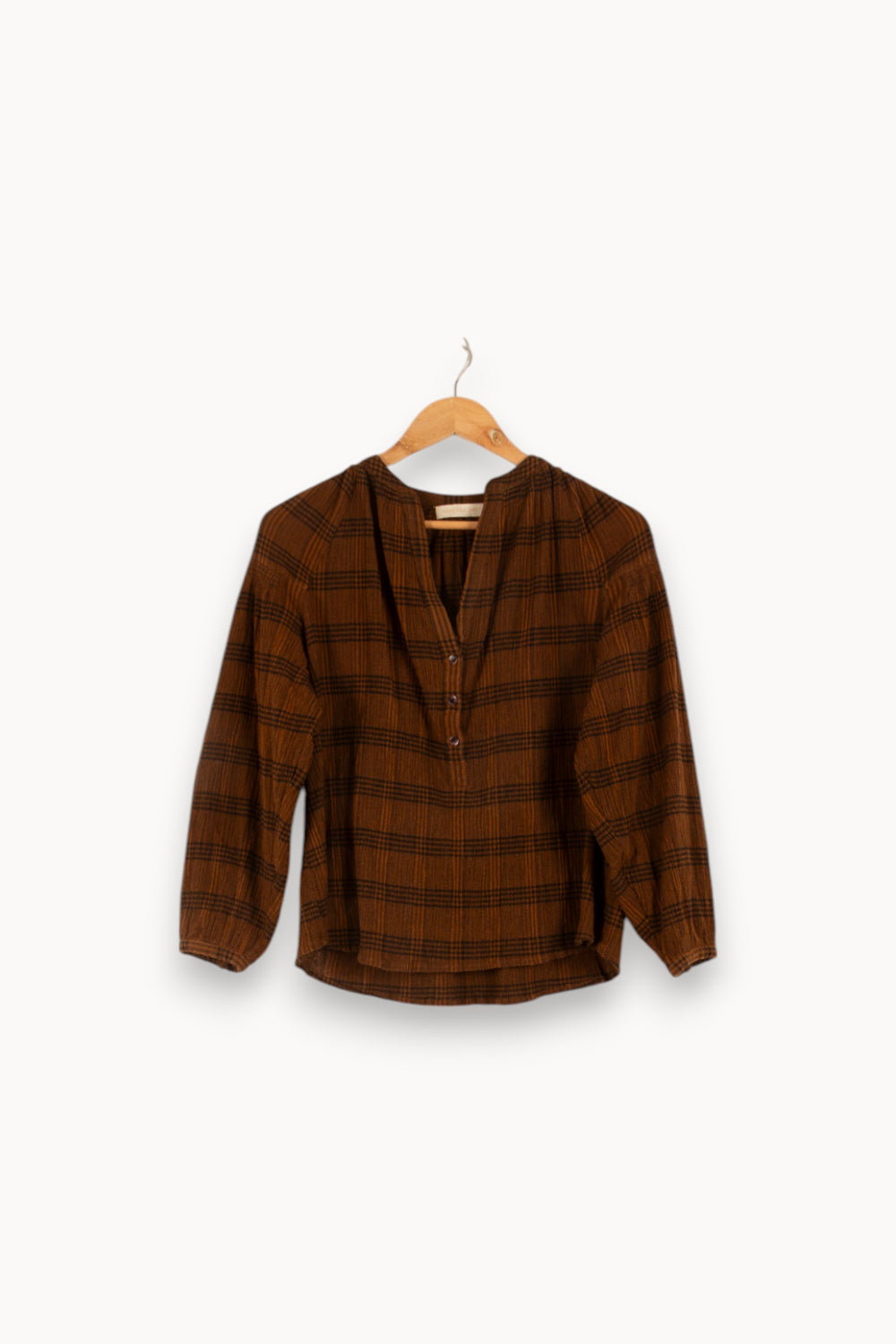 Top marron à carreaux - Taille M/38 de la marque Vanessa Bruno | PARAD47686 - Vendu par Paradigme - Image 1
