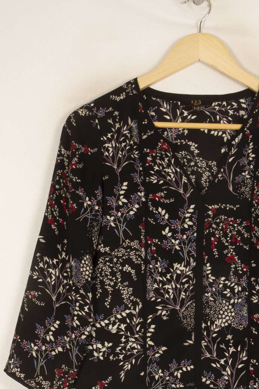 Blouse noire à motifs - Taille S/36 de la marque Maison 123 | PARAD47689 - Vendu par Paradigme - Image 2